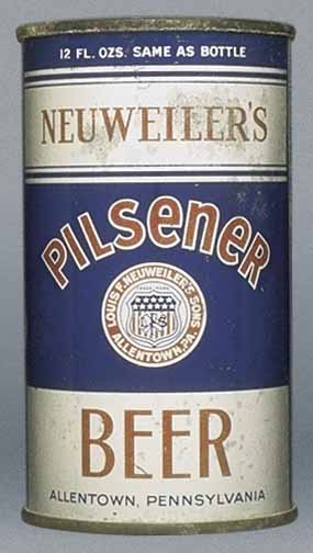 Neuweiler's Pilsener Beer Flat Top Can