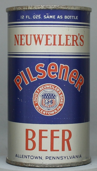 Neuweiler's Pilsener Beer Flat Top Can