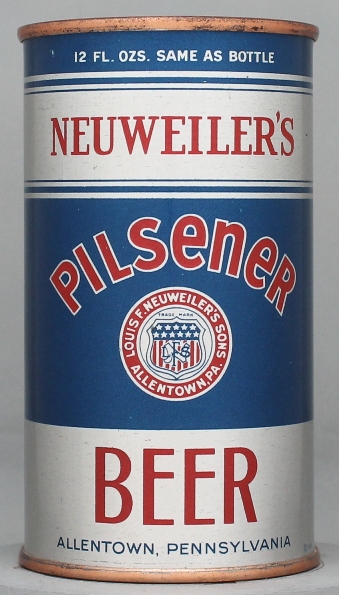 Neuweiler's Pilsener Beer Flat Top Can