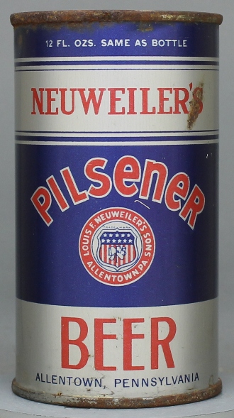 Neuweiler's Pilsener Beer Flat Top Can