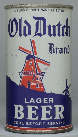 Old Dutch Brand Lager Beer Flat Top Can