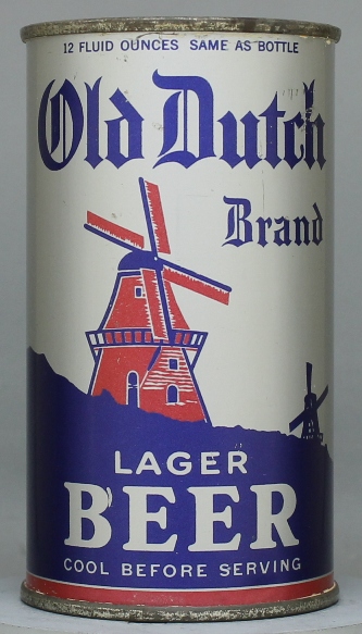 Old Dutch Brand Lager Beer Flat Top Can