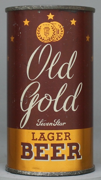 Old Gold Seven Star Lager Beer Flat Top Can