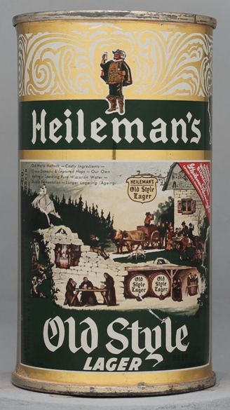 Heileman's Old Style Lager Beer Flat Top Can