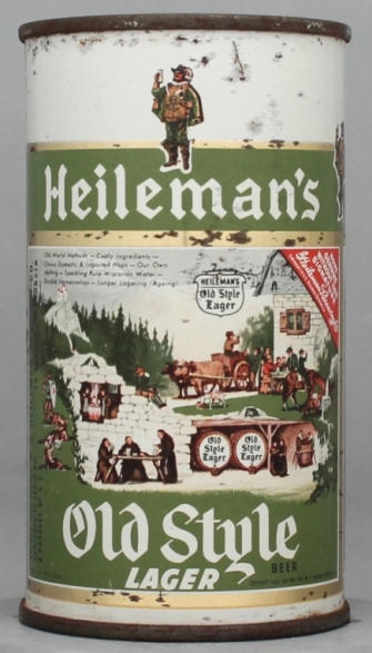 Old Style Lager (Heileman's) Beer Flat Top Can