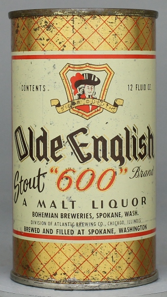 Olde English Brand 600 Stout Malt Liquor Flat Top Can