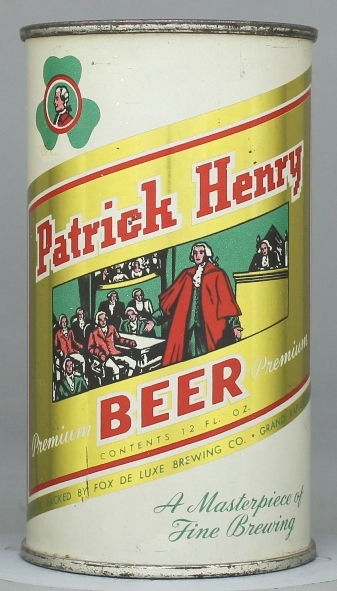 Patrick Henry Beer Flat Top Can