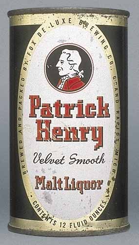 Patrick Henry Velvet Smooth Malt Liquor Flat Top Can