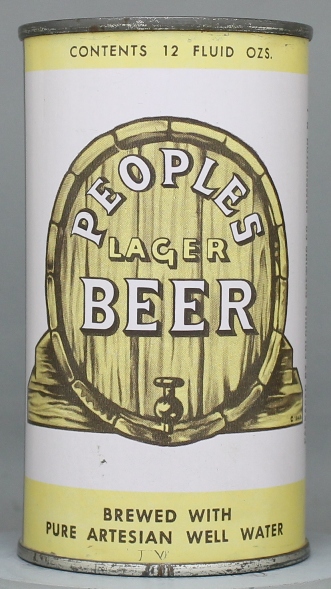 Peoples Lager Beer Flat Top Can