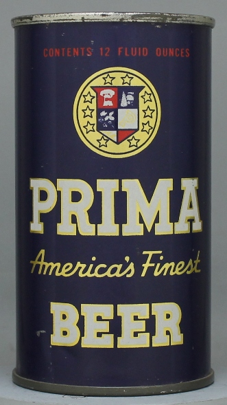 Prima America's Finest Beer Flat Top Can
