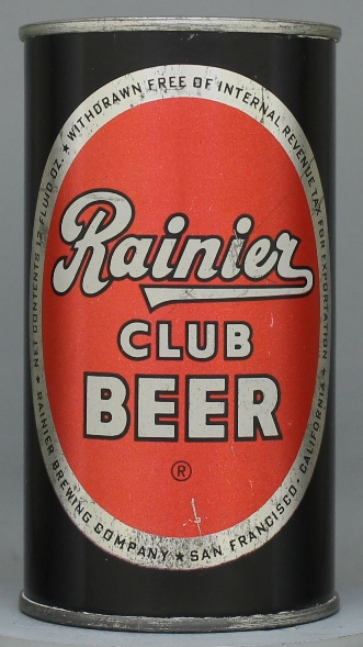 Rainier Club Beer Flat Top Can