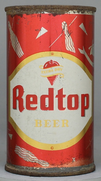 Red Top Extra Dry Beer Flat Top Can