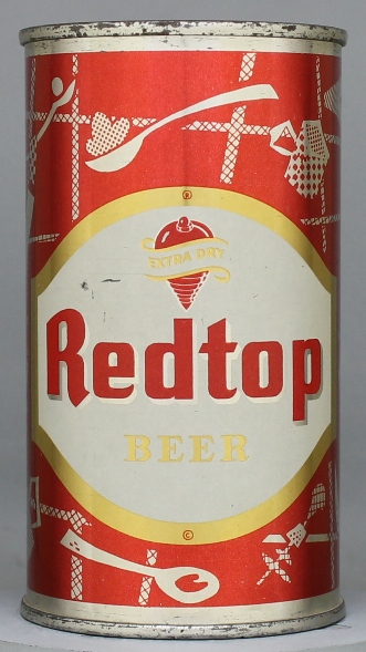 Red Top Extra Dry Beer Flat Top Can