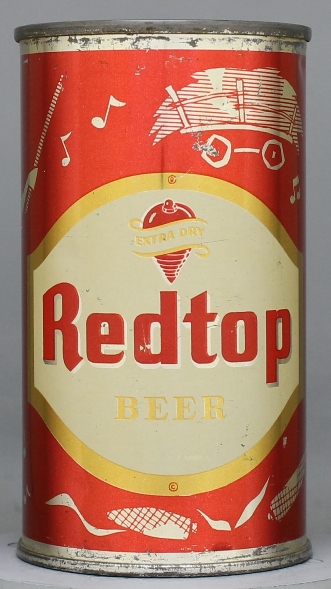Red Top Extra Dry Beer Flat Top Can