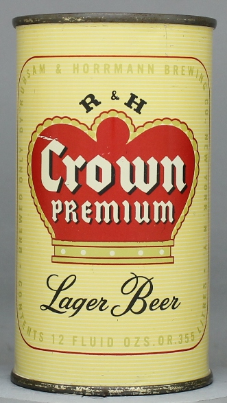 R & H Crown Premium Lager Beer Flat Top Can