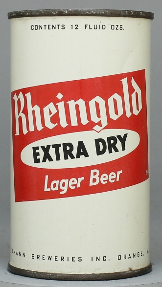 Rheingold Extra Dry Lager Beer Flat Top Can