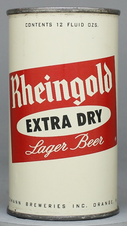 Rheingold Extra Dry Lager Beer Flat Top Can