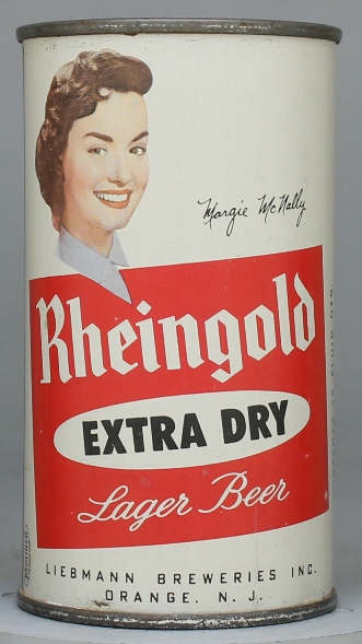 Rheingold Extra Dry Lager Beer Flat Top Can