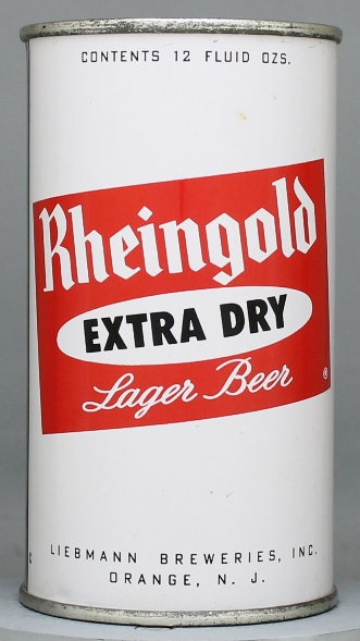 Rheingold Extra Dry Lager Beer Flat Top Can