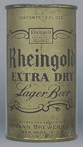 Rheingold Extra Dry Lager Beer Flat Top Can