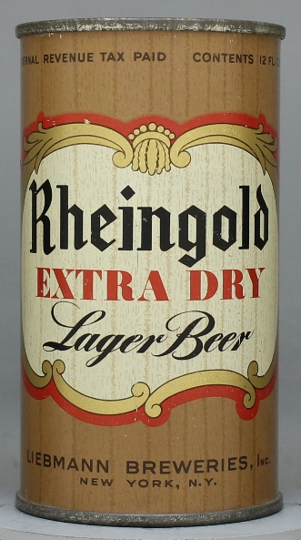 Rheingold Extra Dry Lager Beer Flat Top Can