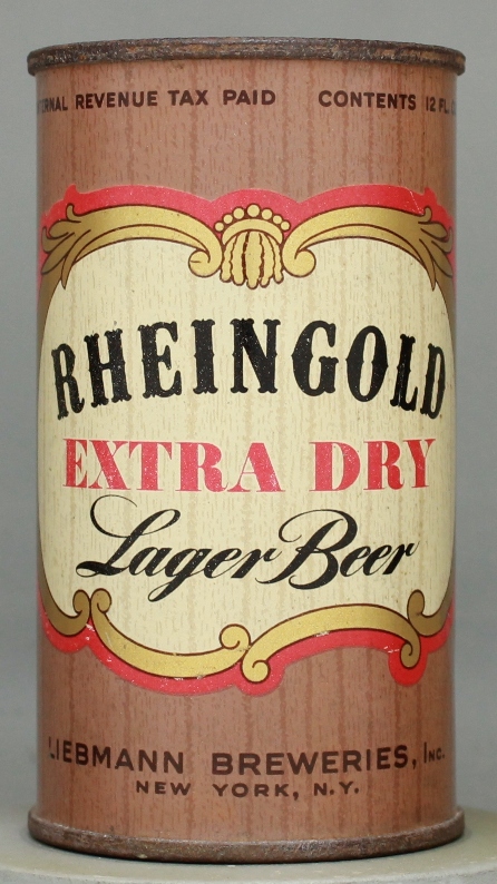 Rheingold Extra Dry Lager Beer Flat Top Can