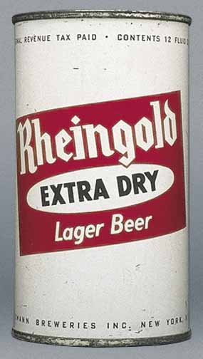 Rheingold Extra Dry Lager Beer Flat Top Can