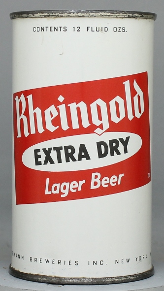Rheingold Extra Dry Lager Beer Flat Top Can