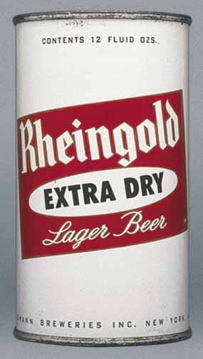 Rheingold Extra Dry Lager Beer Flat Top Can