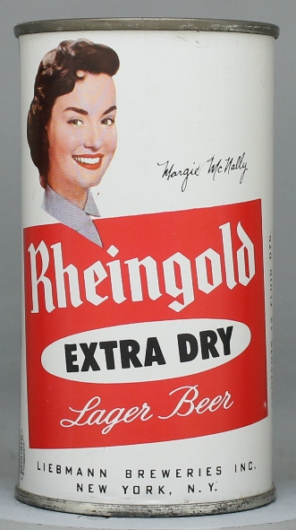 Rheingold Extra Dry Lager Beer Flat Top Can