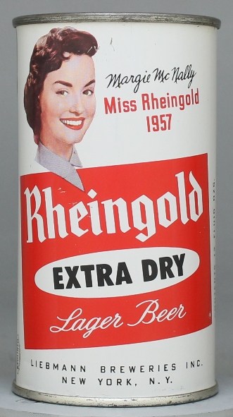 Rheingold Extra Dry Lager Beer Flat Top Can