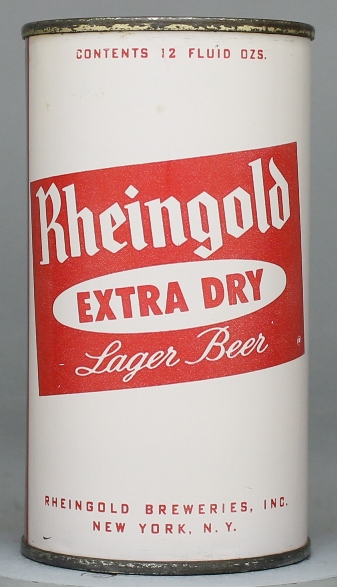 Rheingold Extra Dry Lager Beer Flat Top Can