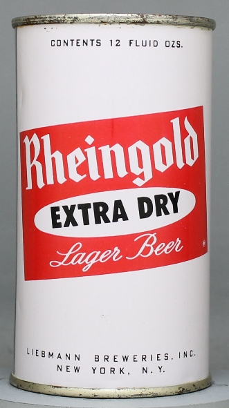 Rheingold Extra Dry Lager Beer Flat Top Can