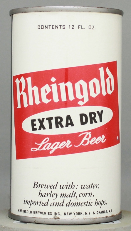 Rheingold Extra Dry Lager Beer Flat Top Can