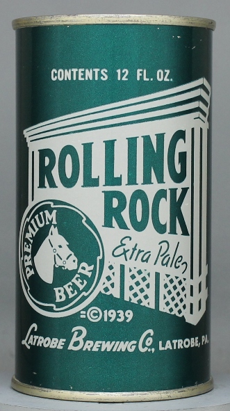 Rolling Rock Extra Pale Premium Beer Flat Top Can