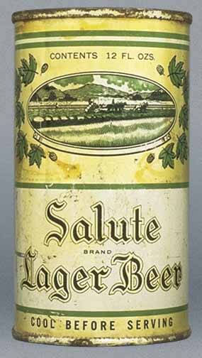 Salute Lager Beer Flat Top Can
