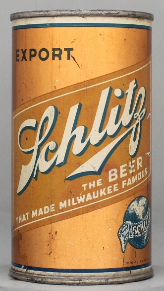 Schlitz Export Beer Flat Top Can