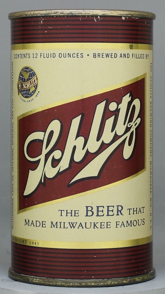 Schlitz Beer Flat Top Can