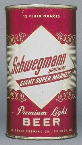 Schwegmann Premium Light Beer Flat Top Can