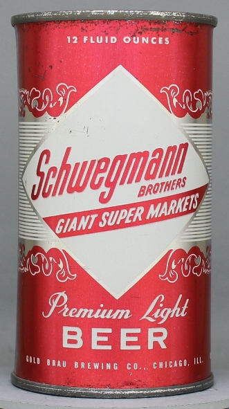 Schwegmann Brothers Giant Super Markets Premium Light Beer Flat Top Can