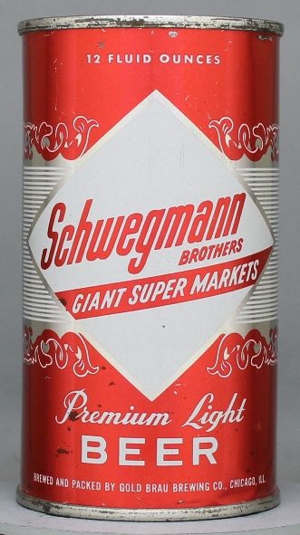 Schwegmann Brothers Giant Super Markets Premium Light Beer Flat Top Can