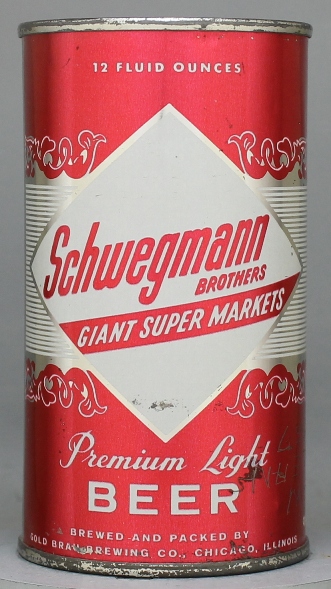 Schwegmann Premium Light Beer Flat Top Can
