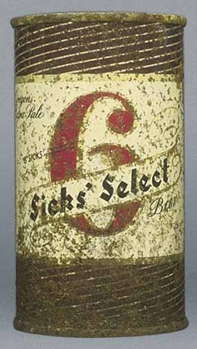 Sicks' Select Beer Flat Top Can