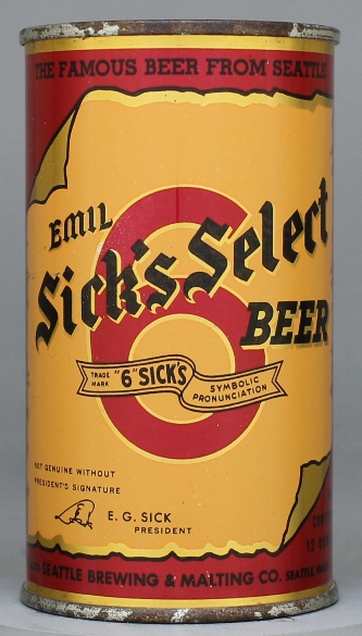 Sick's Select Beer Flat Top Can