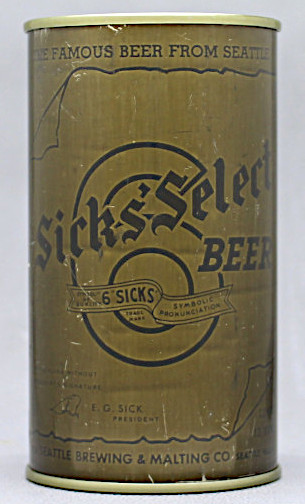 Sicks' Select Beer Flat Top Can