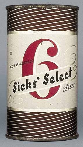 Sicks' Select Beer Flat Top Can