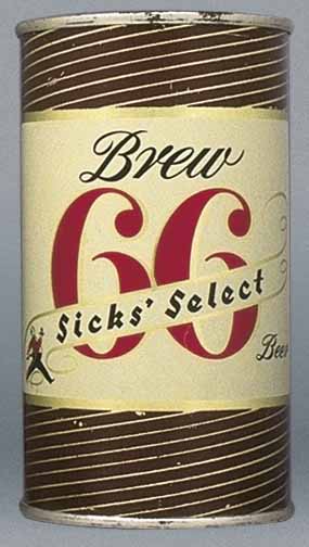 Sick's Select Brew 66 Beer Flat Top Can