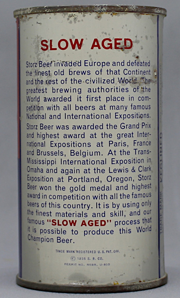 Storz Fine Lager Beer Flat Top Can