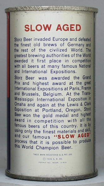 Storz Fine Lager Beer Flat Top Can