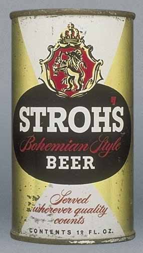Stroh's Bohemian Style Beer Flat Top Can